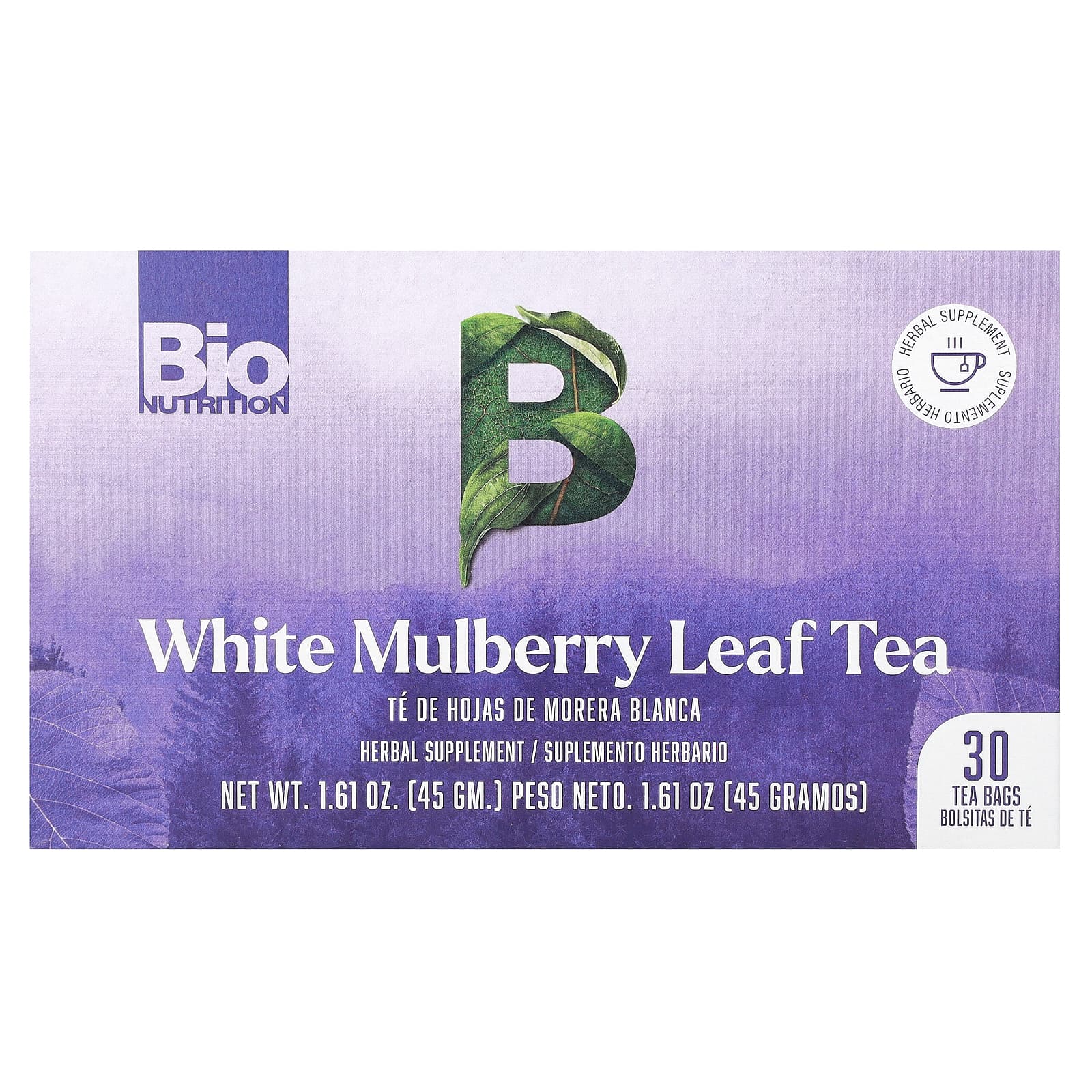 Bio Nutrition-White Mulberry Leaf Tea-30 Tea Bags-1.61 oz (45 g)