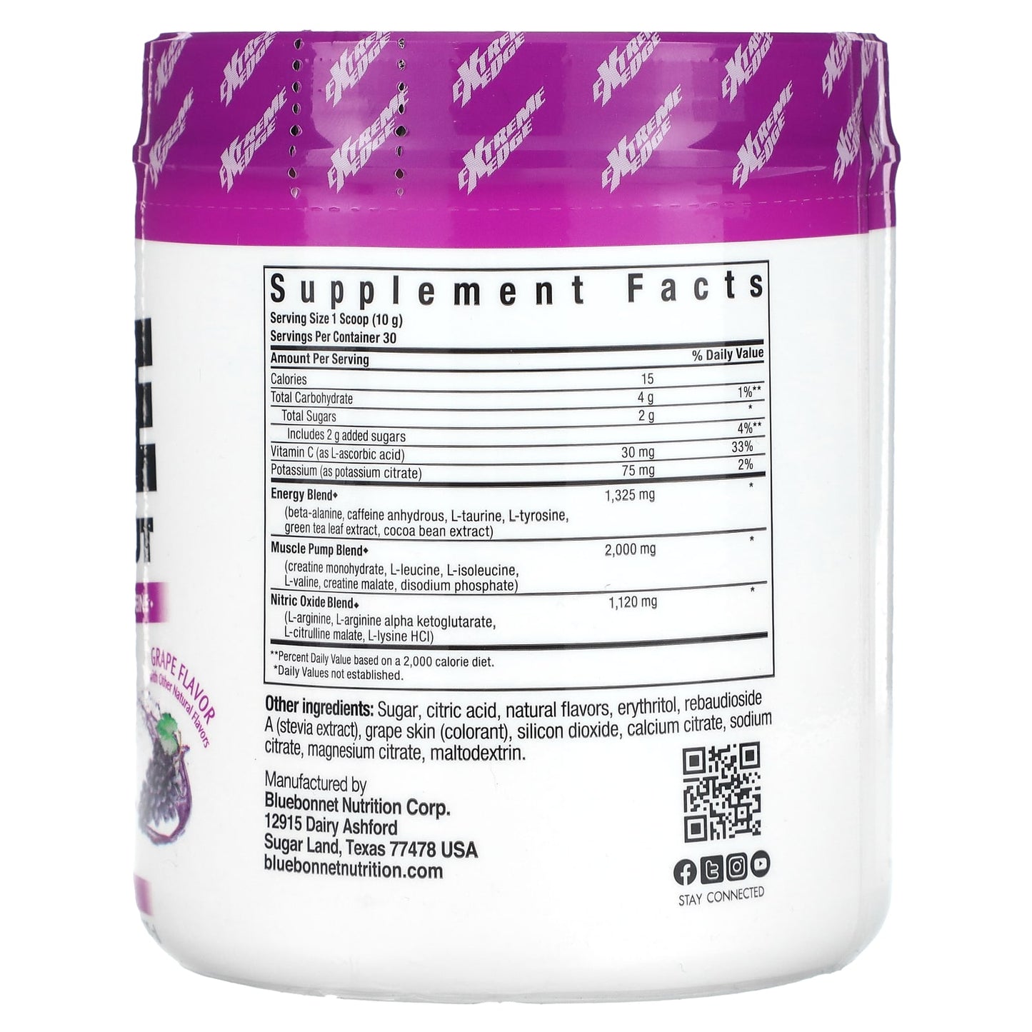 Bluebonnet Nutrition, Pre Workout, Grape, 0.66 lbs (300 g)