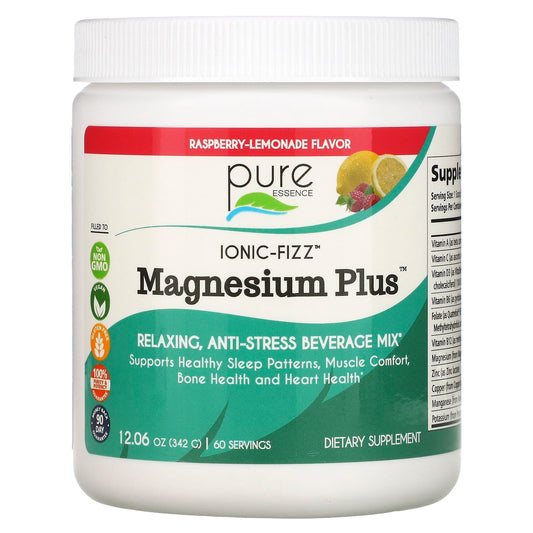 Pure Essence-Ionic-Fizz-Magnesium Plus-Raspberry Lemonade-12.06 oz (342 g)