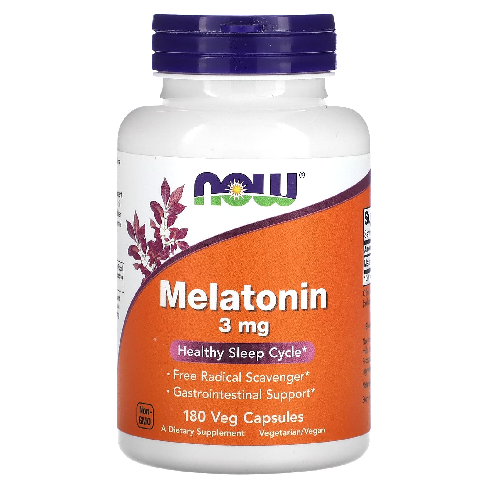 NOW Foods-Melatonin-3 mg-180 Veg Capsules