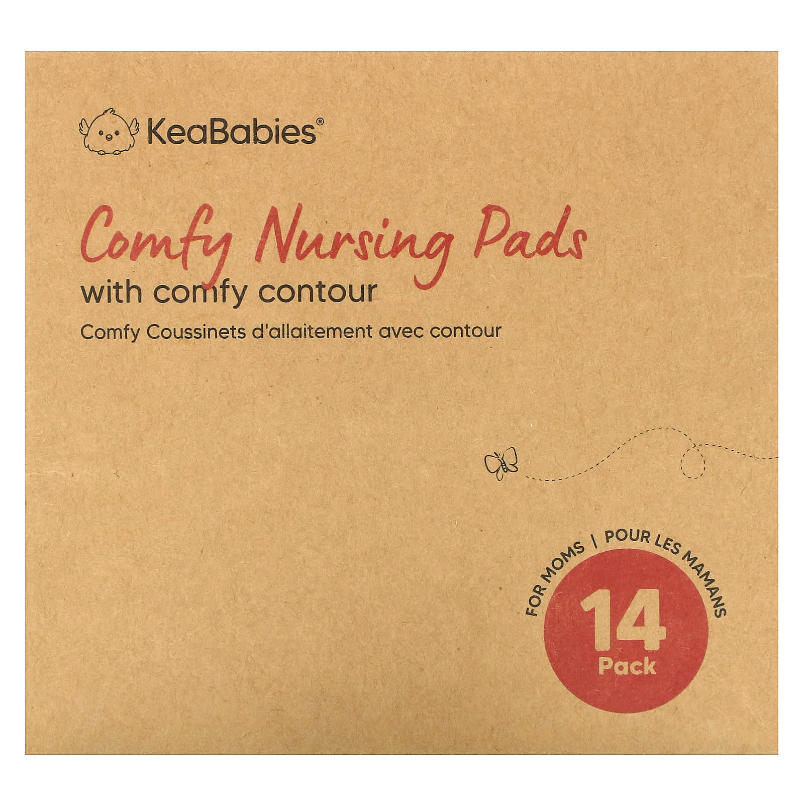 KeaBabies-Comfy Nursing Pads With Comfy Contour-Large-Soft White-14 Pack