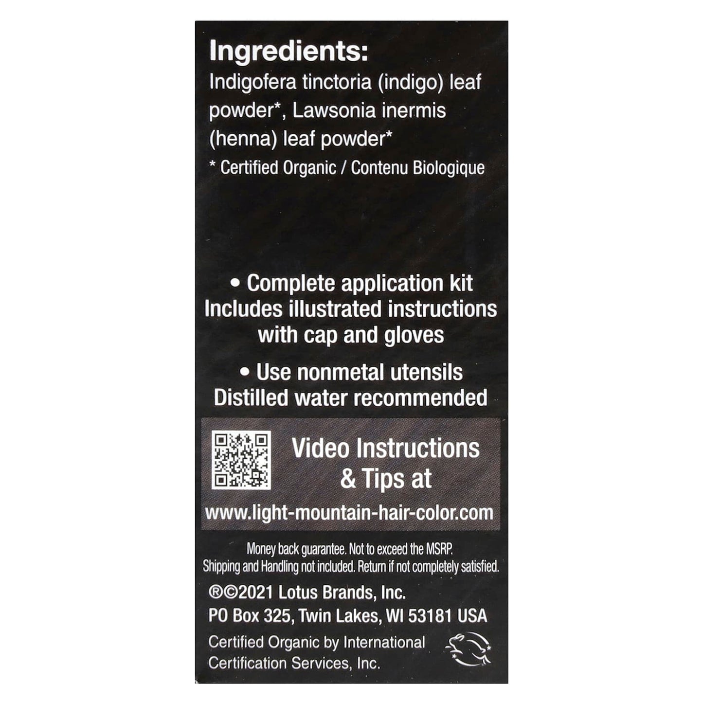 Light Mountain, Natural Hair Color & Conditioner, Black, 4 oz (113 g)