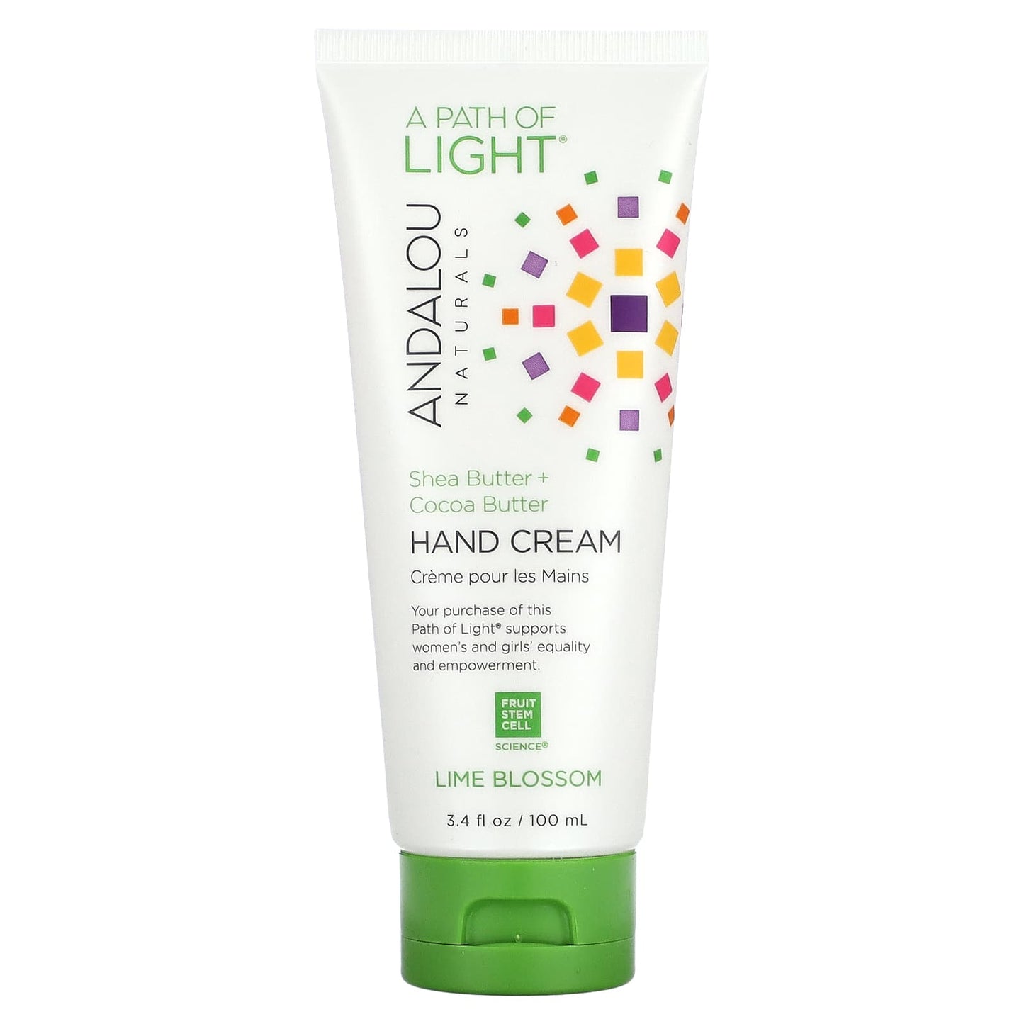 Andalou Naturals-A Path of Light-Shea Butter + Cocoa Butter Hand Cream-Lime Blossom-3.4 fl oz (100 ml)