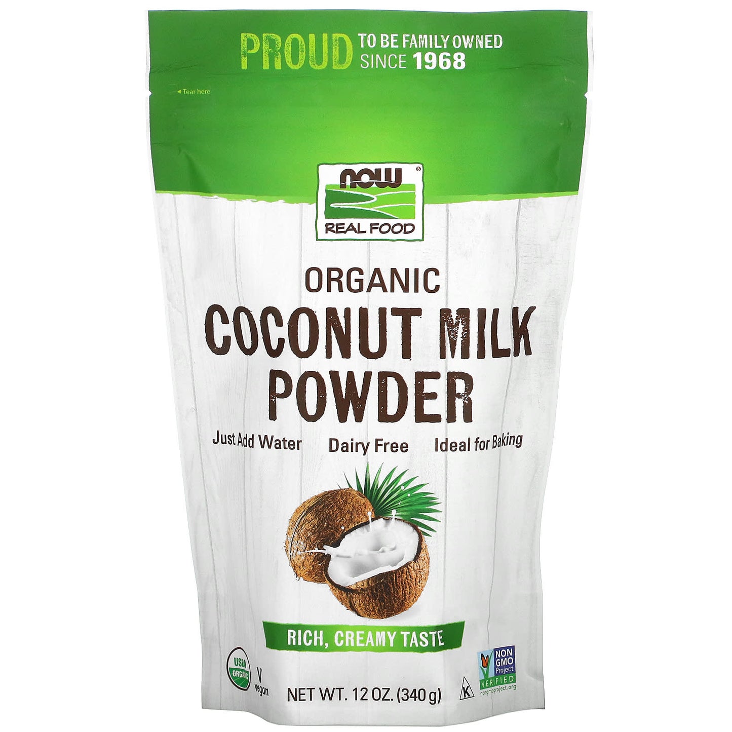 NOW Foods-Real Food-Organic Coconut Milk Powder-12 oz (340 g)