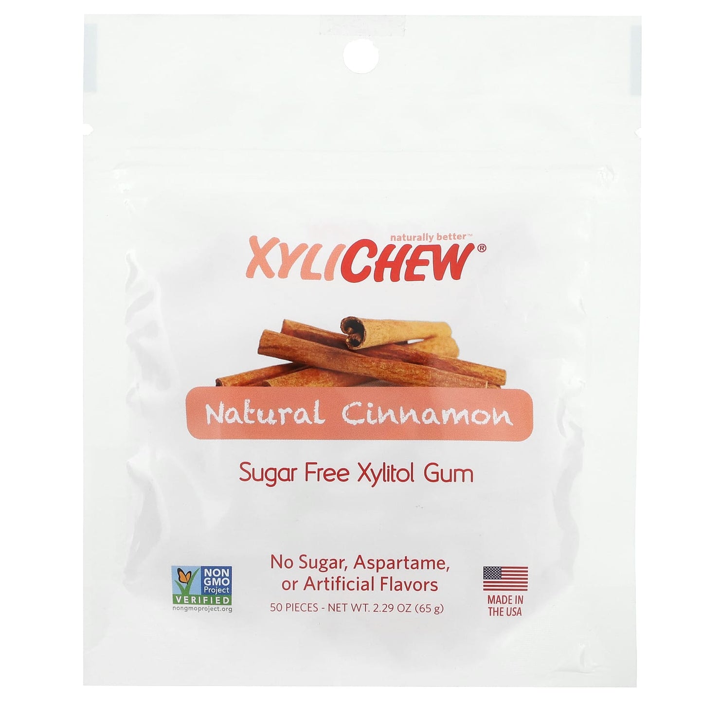 XyliDENT-Xylichew-Natural Cinnamon-50 Pieces-2.29 oz (65 g)