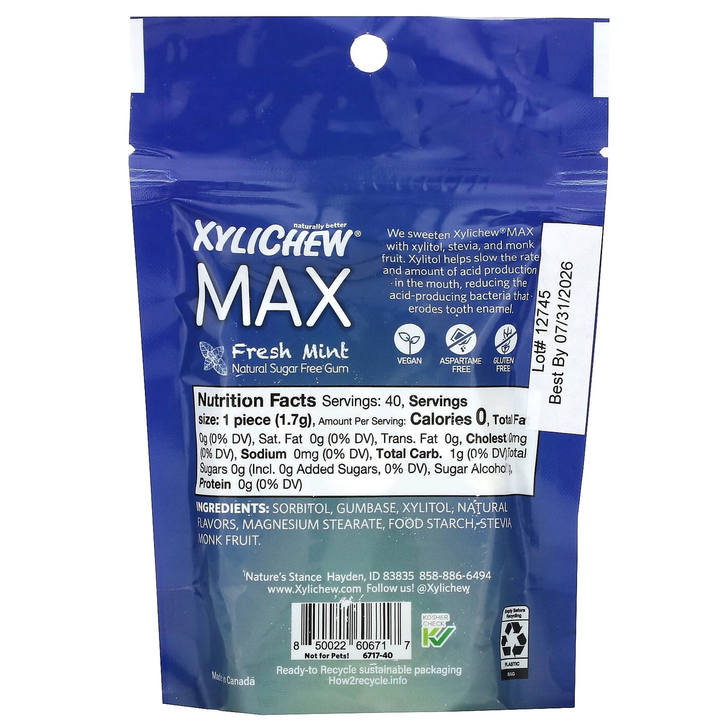 XyliDENT, Xylichew, Max, Fresh Mint, 40 Pieces, 2.39 oz (68 g)