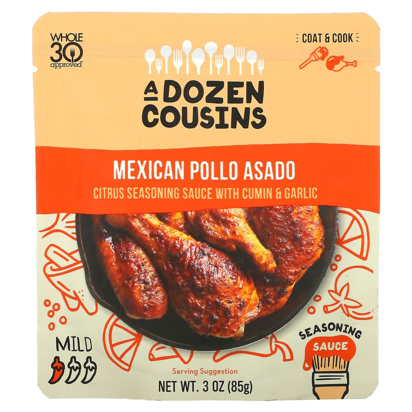 A Dozen Cousins-Mexican Pollo Asado Seasoning Sauce-3 oz (85 g)