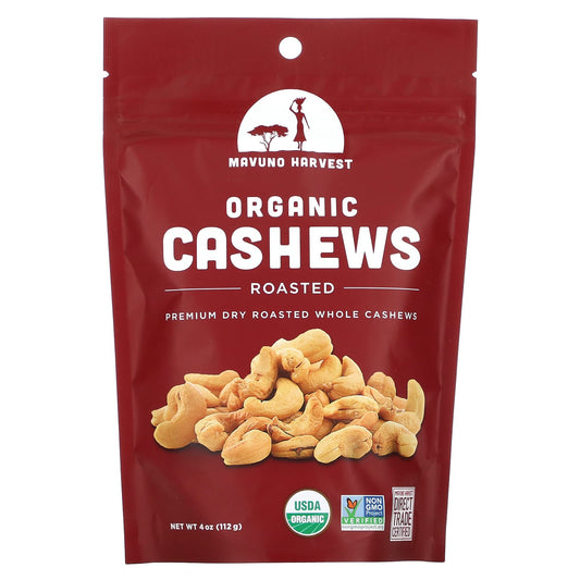 Mavuno Harvest-Organic Cashews-Roasted-4 oz (112 g)