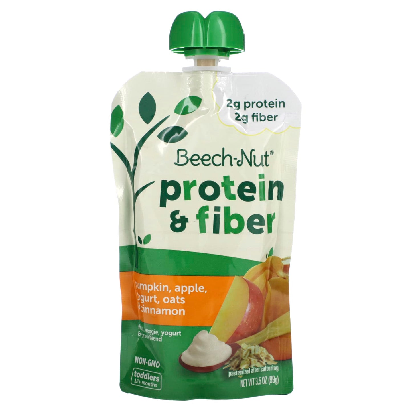 Beech-Nut-Fruit-Veggie-Yogurt & Grain Blend-Protein & Fiber-12+ Months-Pumpkin-Apple-Yogurt-Oats & Cinnamon-3.5 oz (99 g)