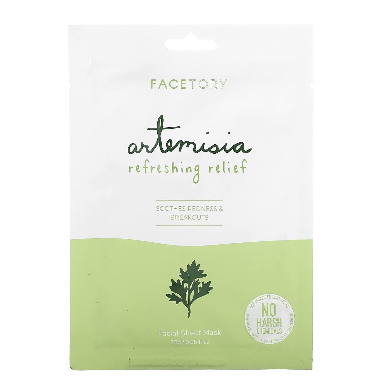 FaceTory-Artemisia Refreshing Relief Facial Beauty Mask-1 Sheet Mask-0.85 fl oz (25 g)