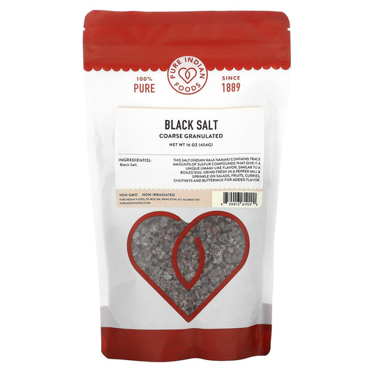 Pure Indian Foods-Black Salt-Coarse Granulated-16 oz (454 g)