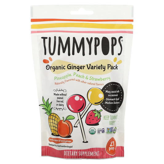 Tummydrops-Tummypops-Organic Ginger Variety Pack-21 Pops