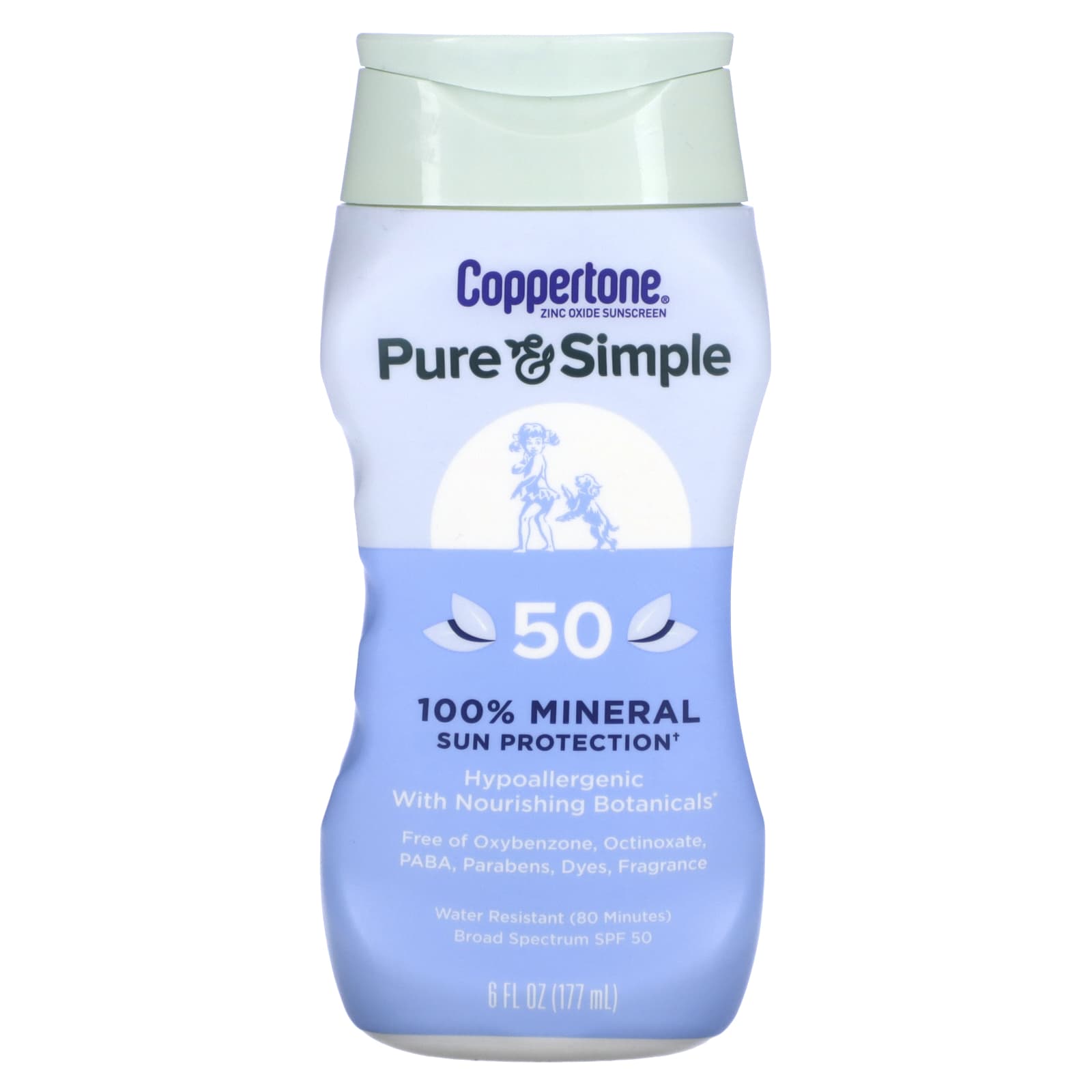 Coppertone-Pure & Simple-100% Mineral Sun Protection-SPF 50-6 fl oz (177 ml)