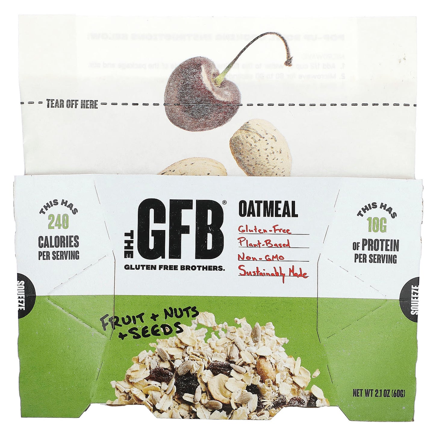 The GFB-Gluten Free Oatmeal-Fruit + Nut + Seeds-2.1 oz (60 g)