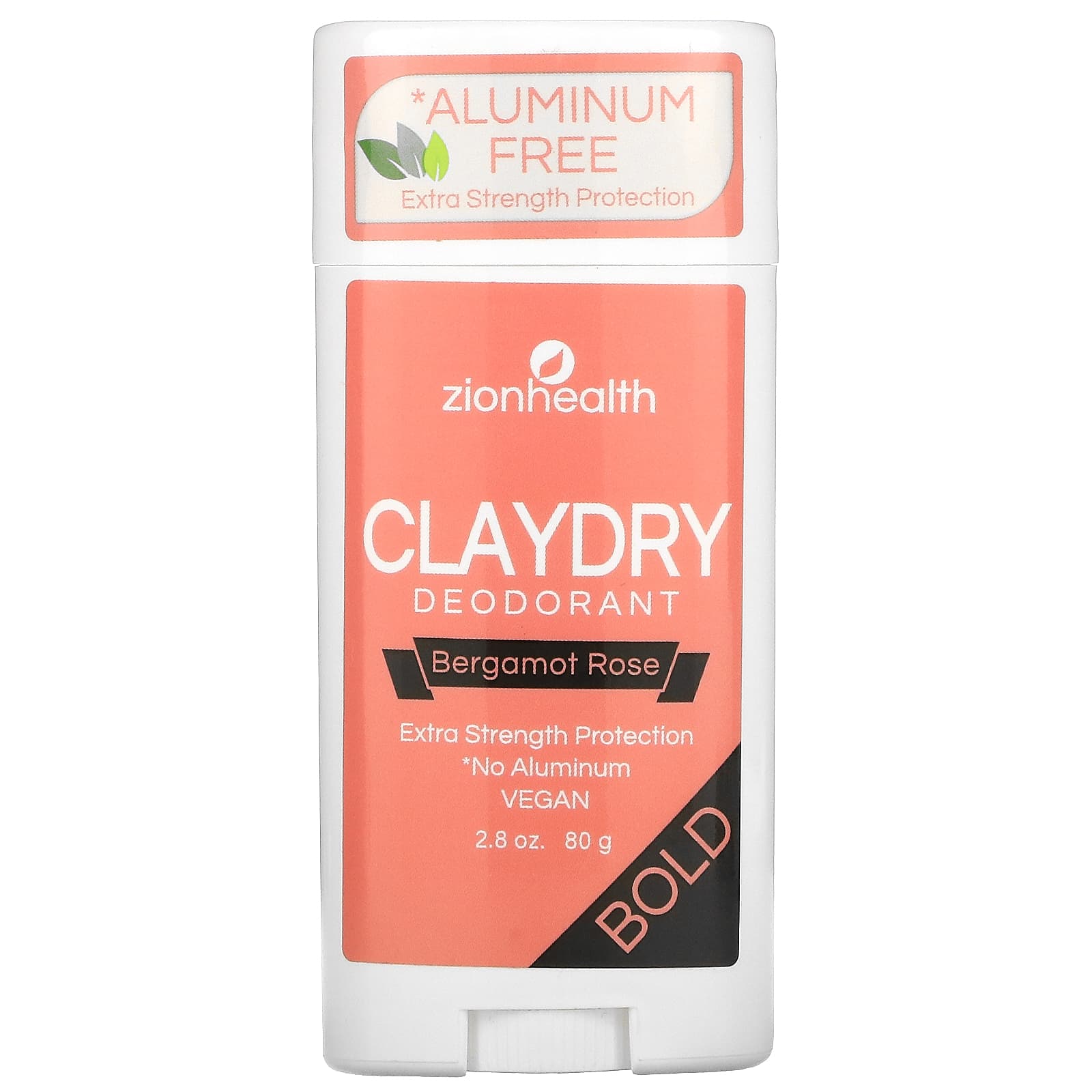 Zion Health-Bold-ClayDry Deodorant-Bergamot Rose-2.8 oz (80 g)