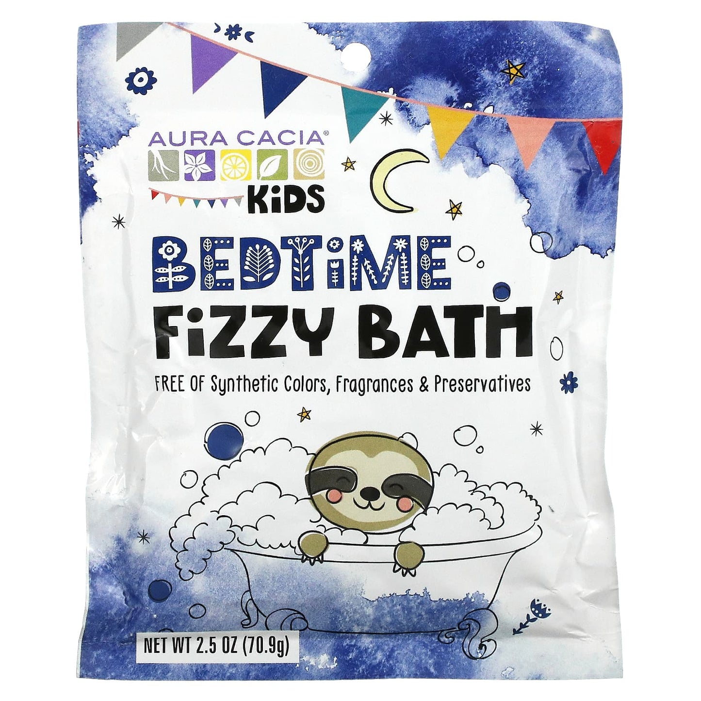 Aura Cacia-Kids-Bedtime Fizzy Bath-2.5 oz (70.9 g)