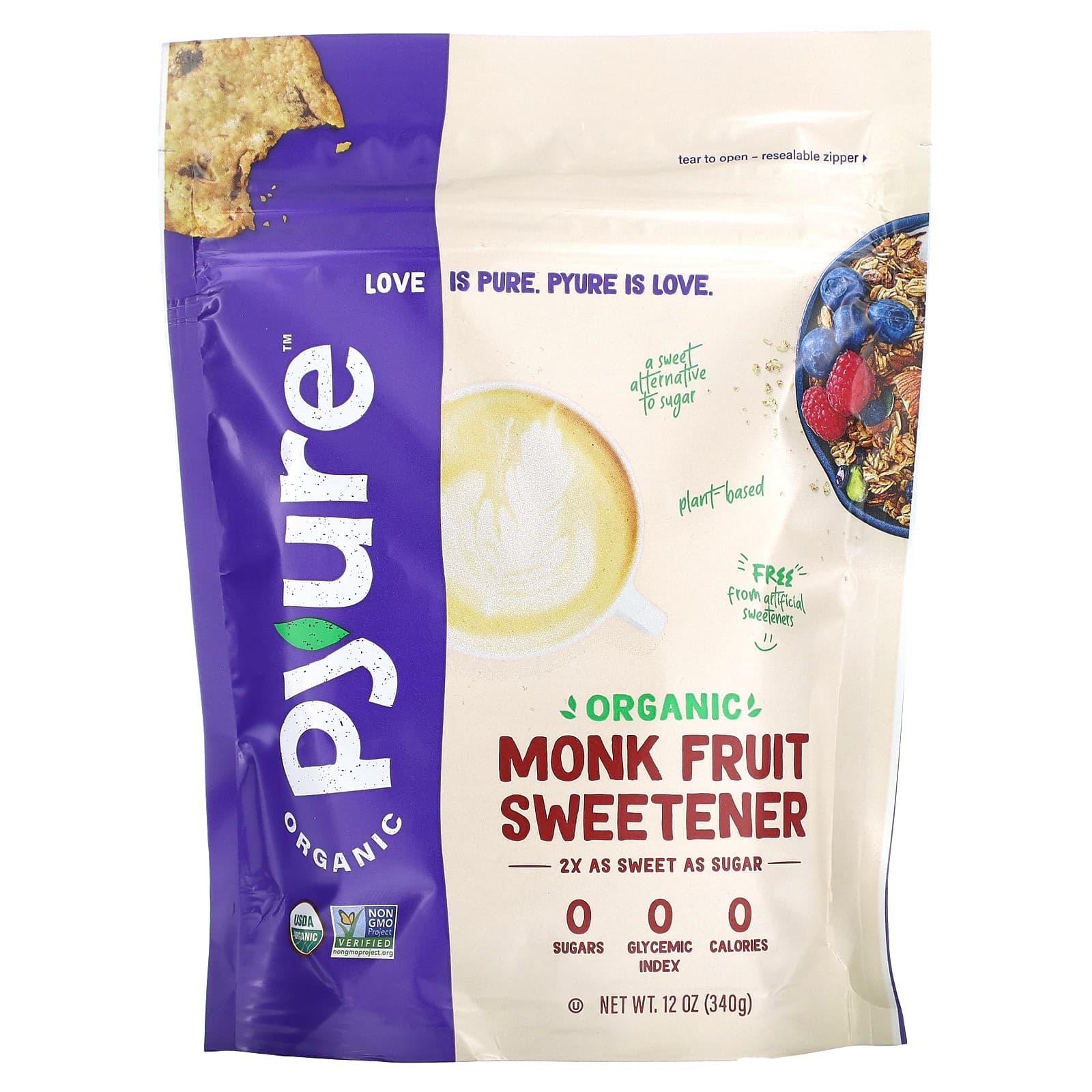 Pyure-Organic Monk Fruit Sweetener-12 oz (340 g)