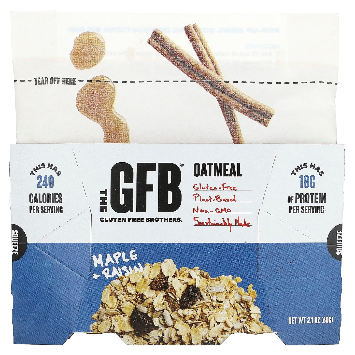 The GFB-Gluten Free Oatmeal-Maple + Raisin-2.1 oz (60 g)