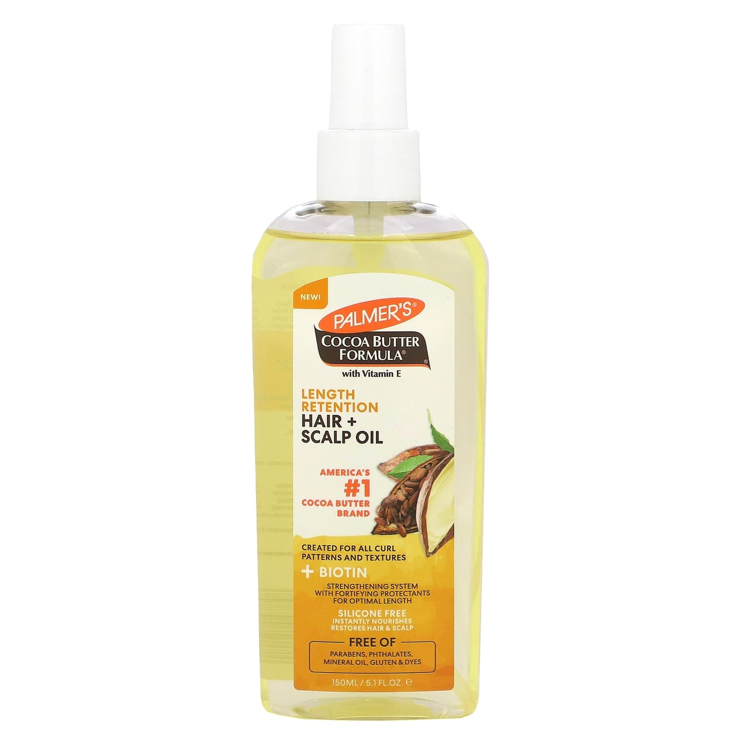 Palmer's-Cocoa Butter Formula with Vitamin E-Length Retention Hair + Scalp Oil-5.1 fl oz (150 ml)