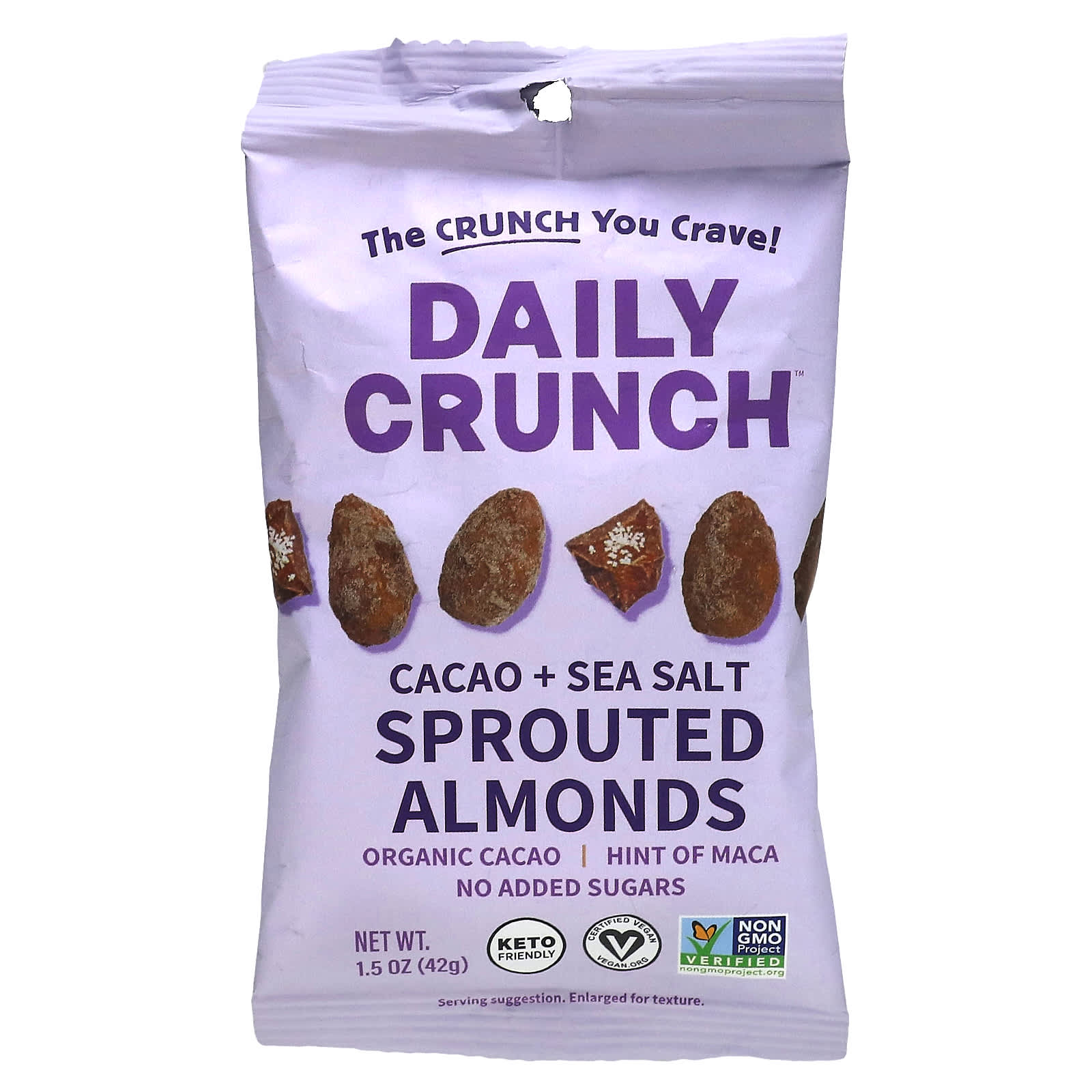 Daily Crunch-Sprouted Almonds-Cacao + Sea Salt-1.5 oz (42 g)