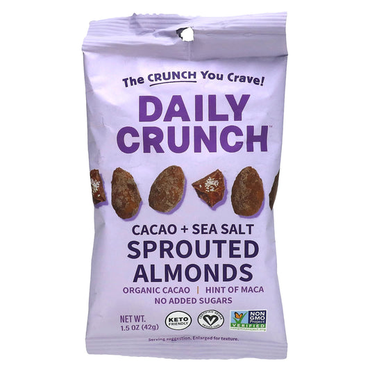 Daily Crunch-Sprouted Almonds-Cacao + Sea Salt-1.5 oz (42 g)