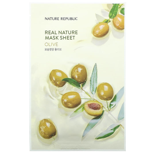 Nature Republic-Real Nature Beauty Mask Sheet-Olive-1 Sheet-0.77 fl oz (23 ml)