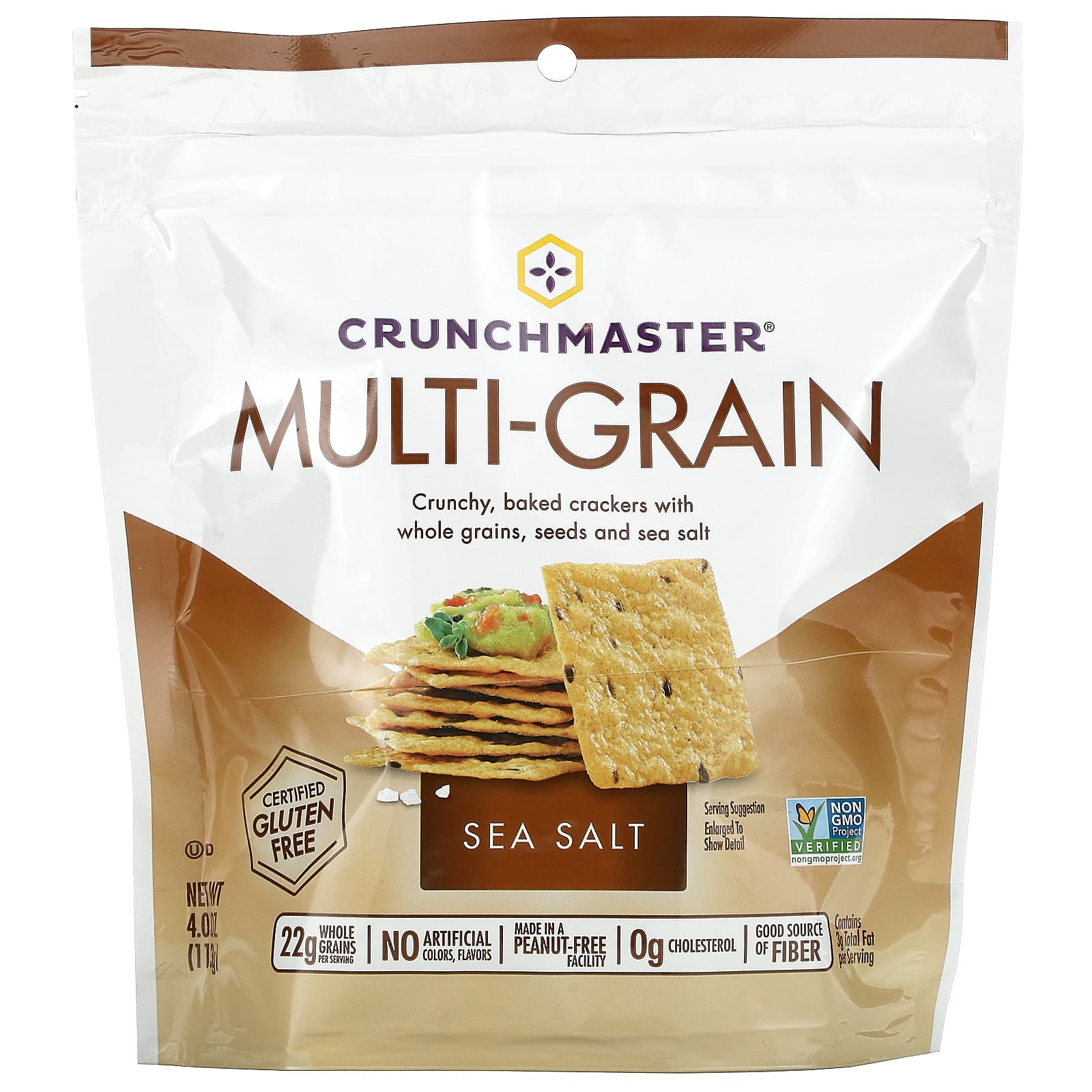 Crunchmaster-Multi-Grain Crackers-Sea Salt-4 oz (113 g)