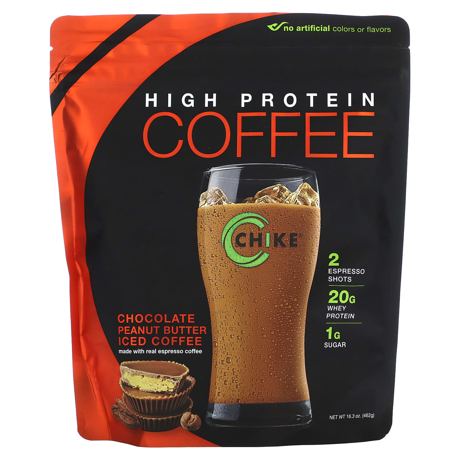 Chike Nutrition-High Protein Iced Coffee-Chocolate Peanut Butter-16.3 oz (462 g)