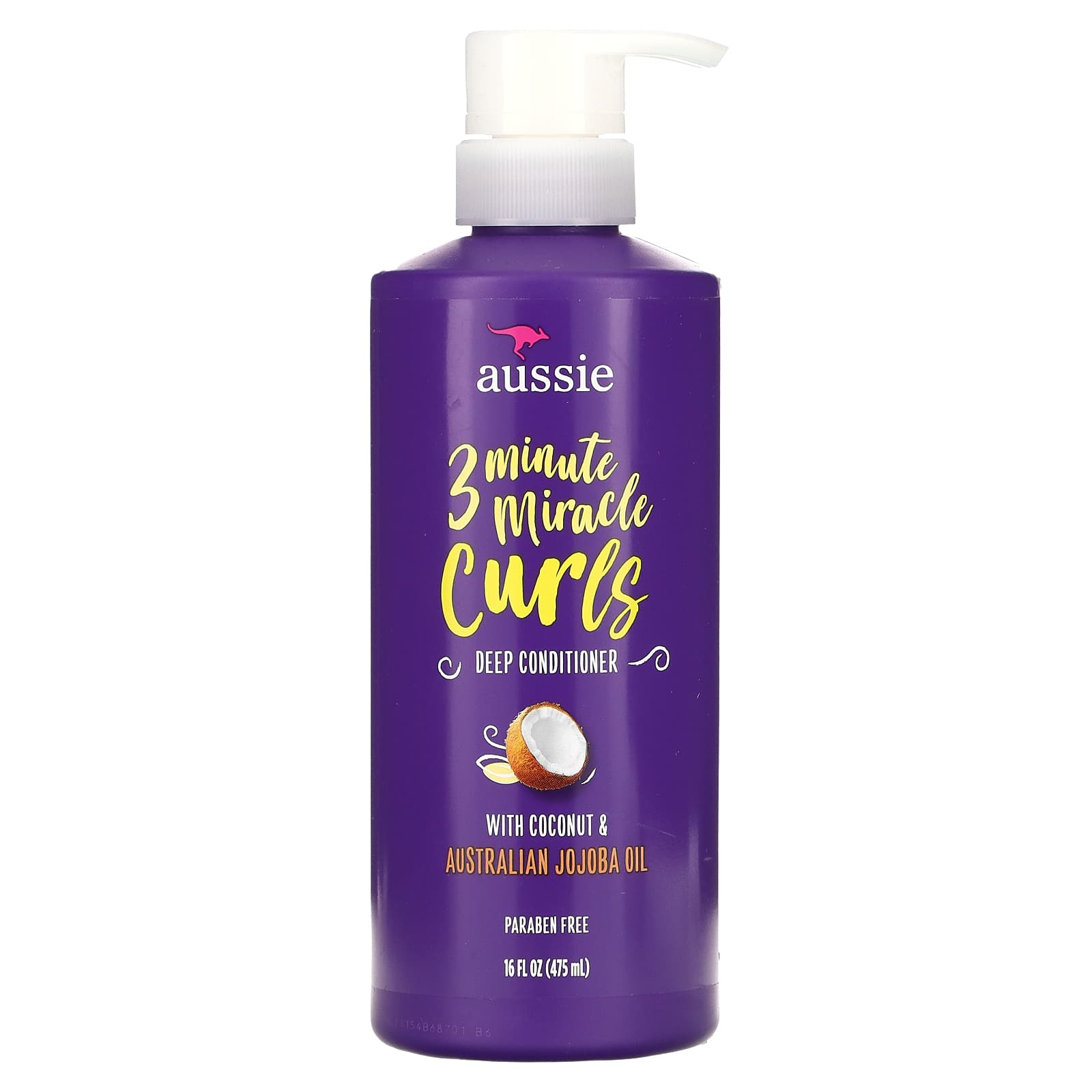 Aussie-3 Minute Miracle Curls-Deep Conditioner-With Coconut & Australian Jojoba Oil-16 fl oz (475 ml)