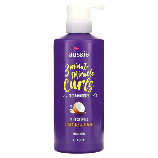 Aussie-3 Minute Miracle Curls-Deep Conditioner-With Coconut & Australian Jojoba Oil-16 fl oz (475 ml)