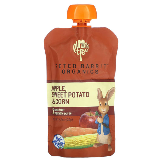 Pumpkin Tree Organics-Peter Rabbit Organics-Organic Fruit & Vegetable Puree-Apple-Sweet Potato & Corn-4.4 oz (125 g)