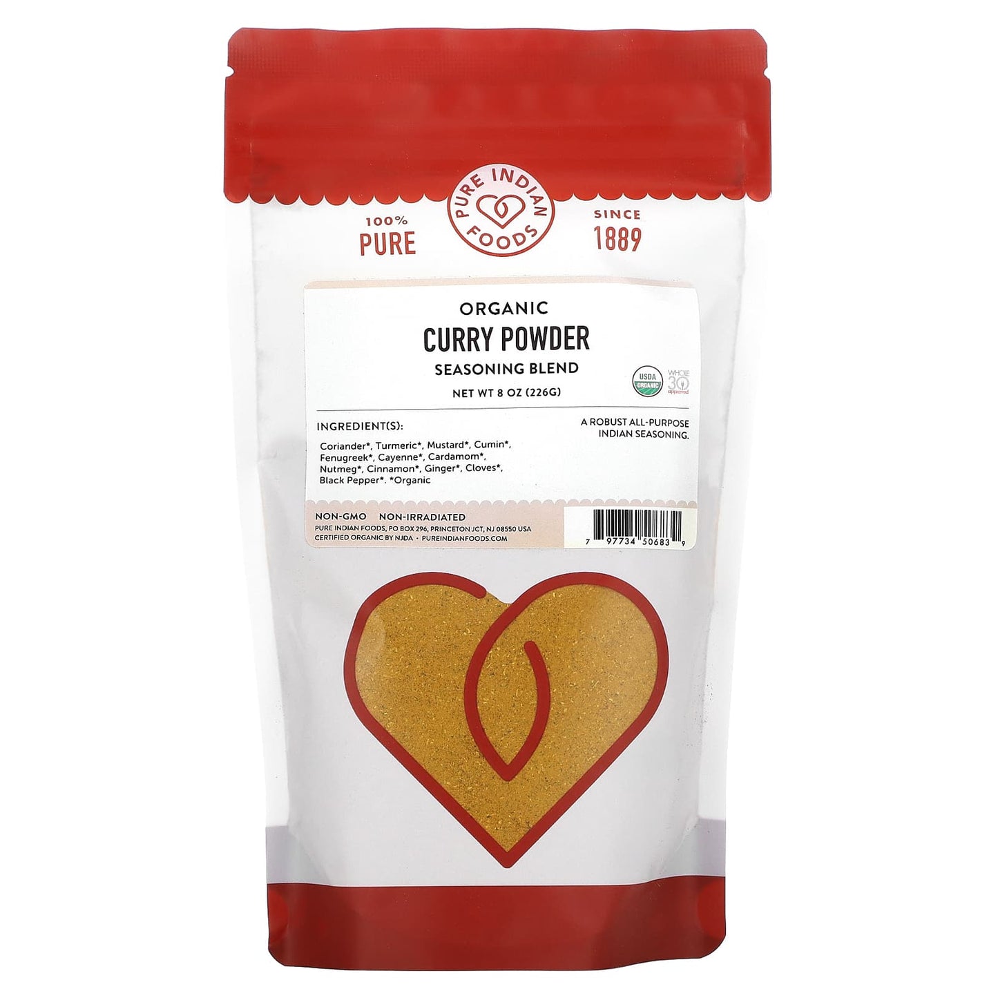 Pure Indian Foods-Organic Curry Powder-Seasoning Blend-8 oz (226 g)