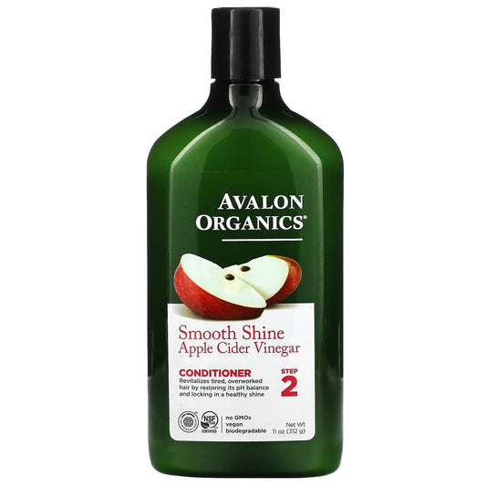 Avalon Organics-Conditioner-Smooth Shine-Step 2-Apple Cider Vinegar-11 oz (312 g)