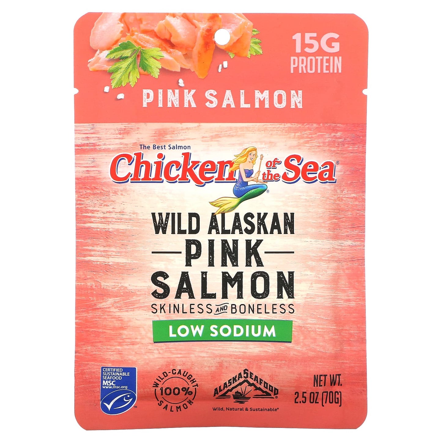 Chicken of the Sea-Wild-Caught Pink Salmon-Low Sodium-2.5 oz (70 g)