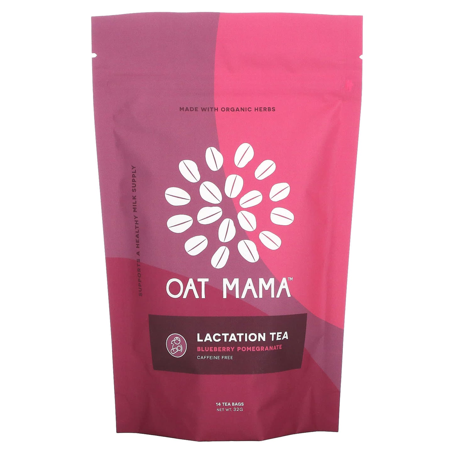 Oat Mama-Lactation Tea-Blueberry Pomegranate-Caffeine Free-14 Tea Bags-32 g