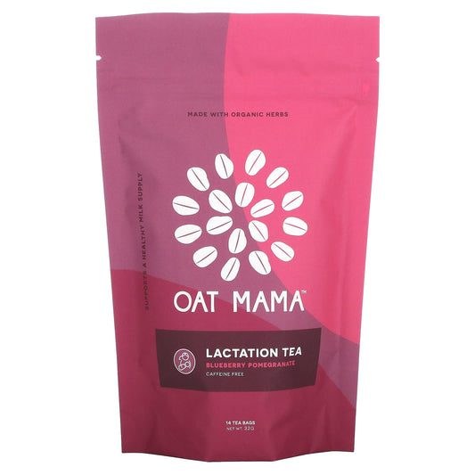 Oat Mama-Lactation Tea-Blueberry Pomegranate-Caffeine Free-14 Tea Bags-32 g