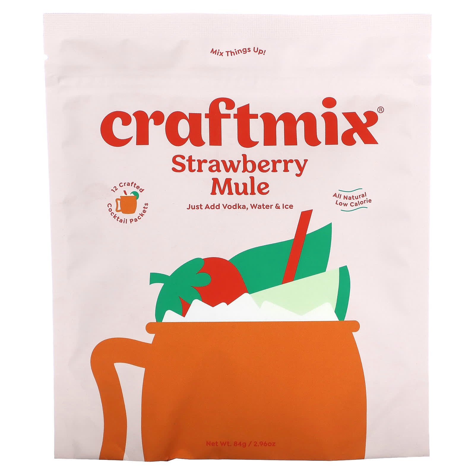 Craftmix-Cocktail Mix Packets-Strawberry Mule-12 Packets-2.96 oz (84 g)