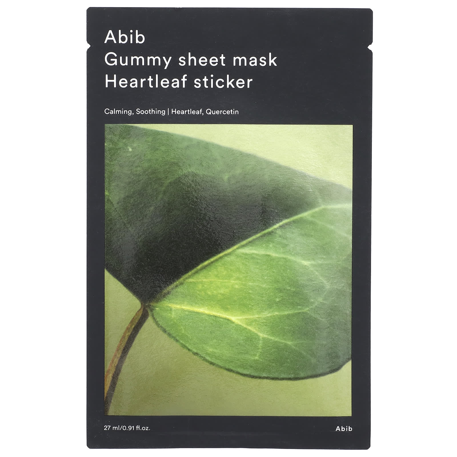 Abib-Gummy Beauty Sheet Mask-Heartleaf Sticker-1 Sheet-0.91 fl oz (27 ml)