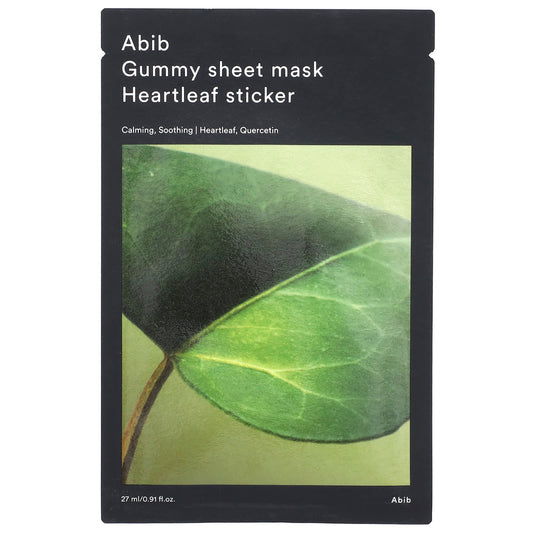 Abib-Gummy Beauty Sheet Mask-Heartleaf Sticker-1 Sheet-0.91 fl oz (27 ml)