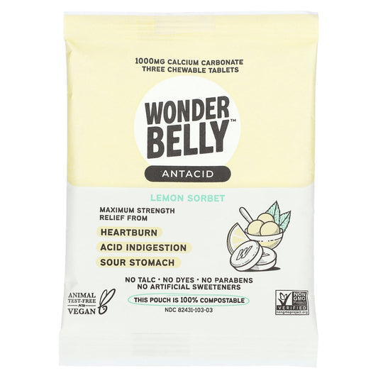 Wonderbelly-Antacid-Lemon Sorbet-3 Chewable Tablets