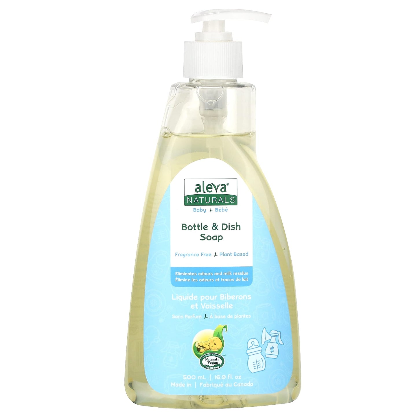 Aleva Naturals-Baby-Bottle & Dish Soap-Fragrance Free-16.9 fl oz (500 ml)