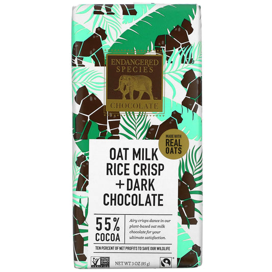 Endangered Species Chocolate-Oat Milk Rice Crisp + Dark Chocolate-55% Cocoa-3 oz (85 g)