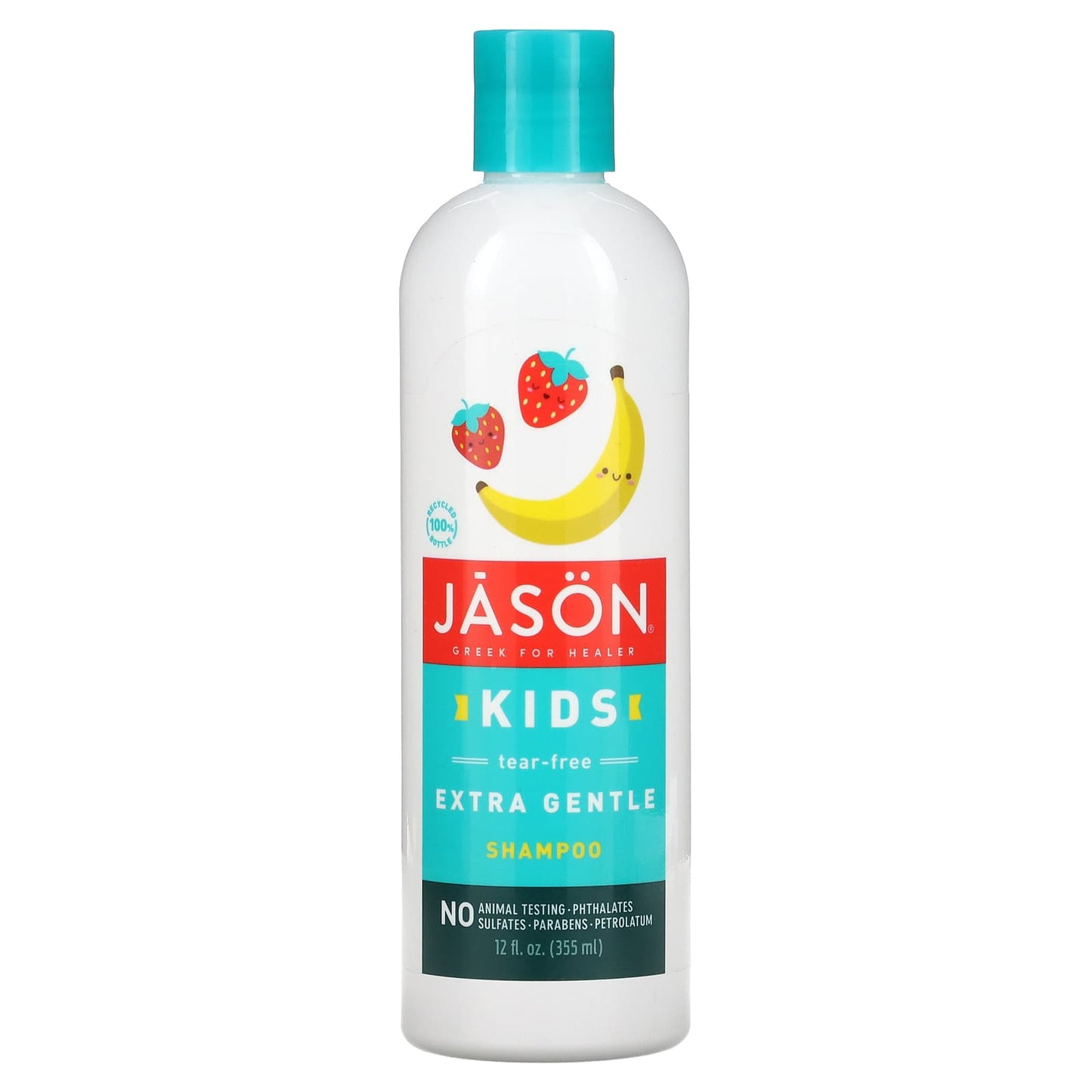 Jason Natural-Kids Tear-Free Extra Gentle Shampoo-Strawberry-Banana-12 fl oz (355 ml)