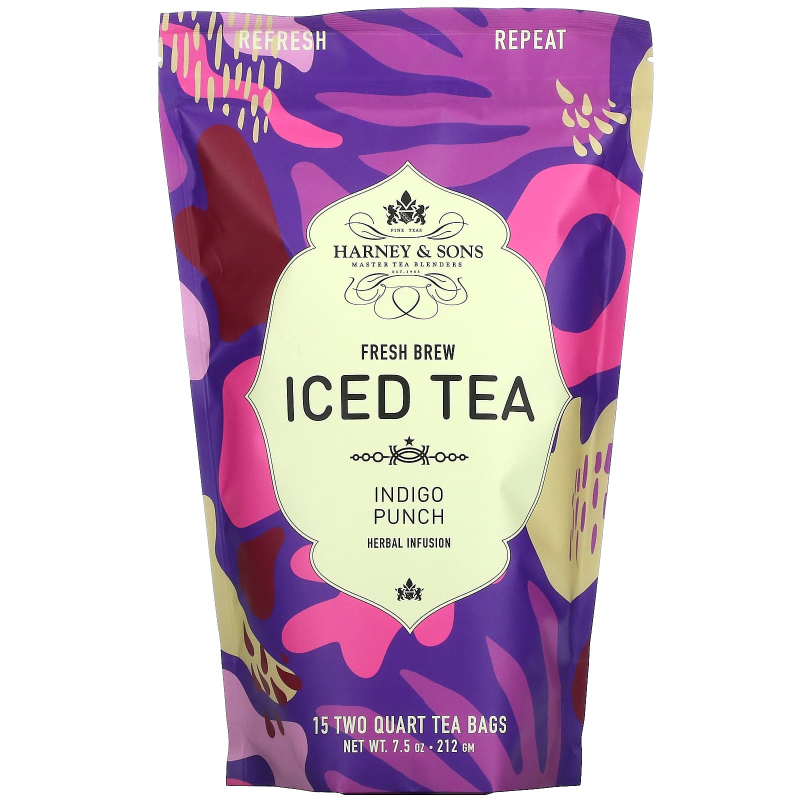 Harney & Sons-Fresh Brew Iced Tea-Indigo Punch-15 Tea Bags-7.5 oz (212 g)