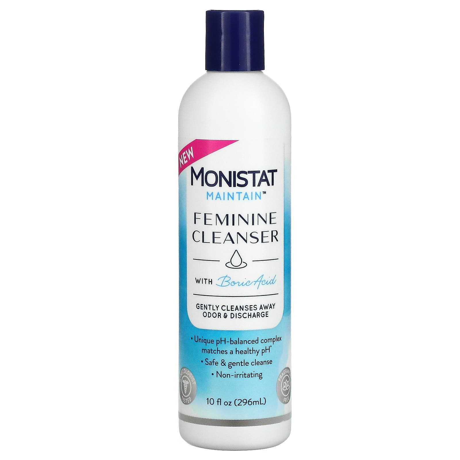 Monistat-Feminine Cleanser with Boric Acid-Fragrance Free-10 fl oz (296 ml)