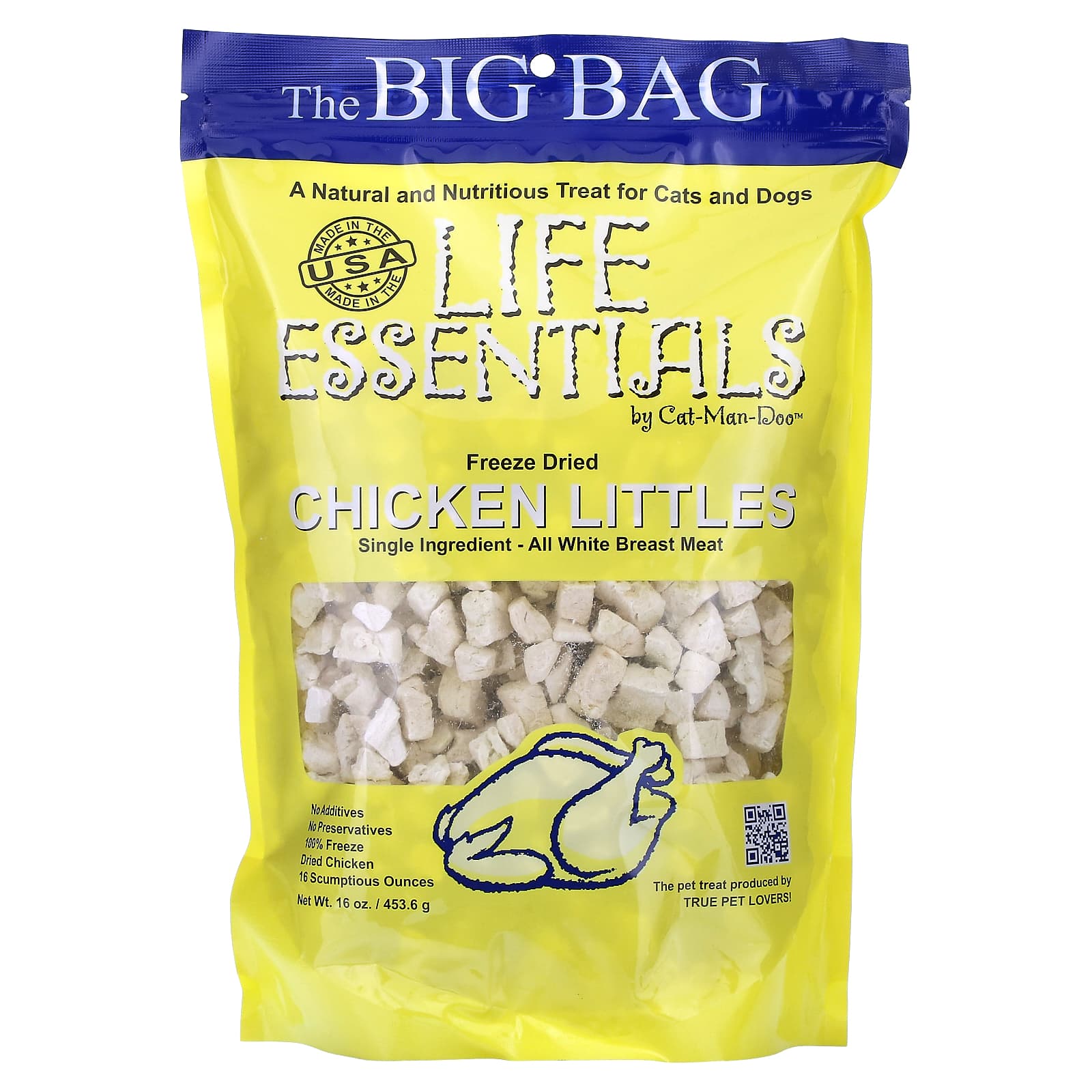 Cat-Man-Doo-Life Essentials-Freeze Dried Chicken Littles-For Cats & Dogs-16 oz (453.6 g)