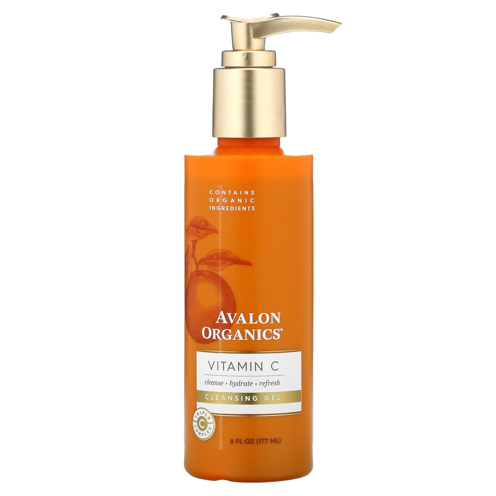 Avalon Organics-Vitamin C-Cleansing Gel-6 fl oz (177 ml)