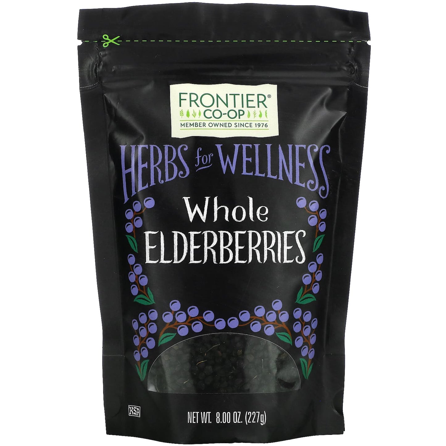 Frontier Co-op-Whole Elderberries-8 oz (227 g)