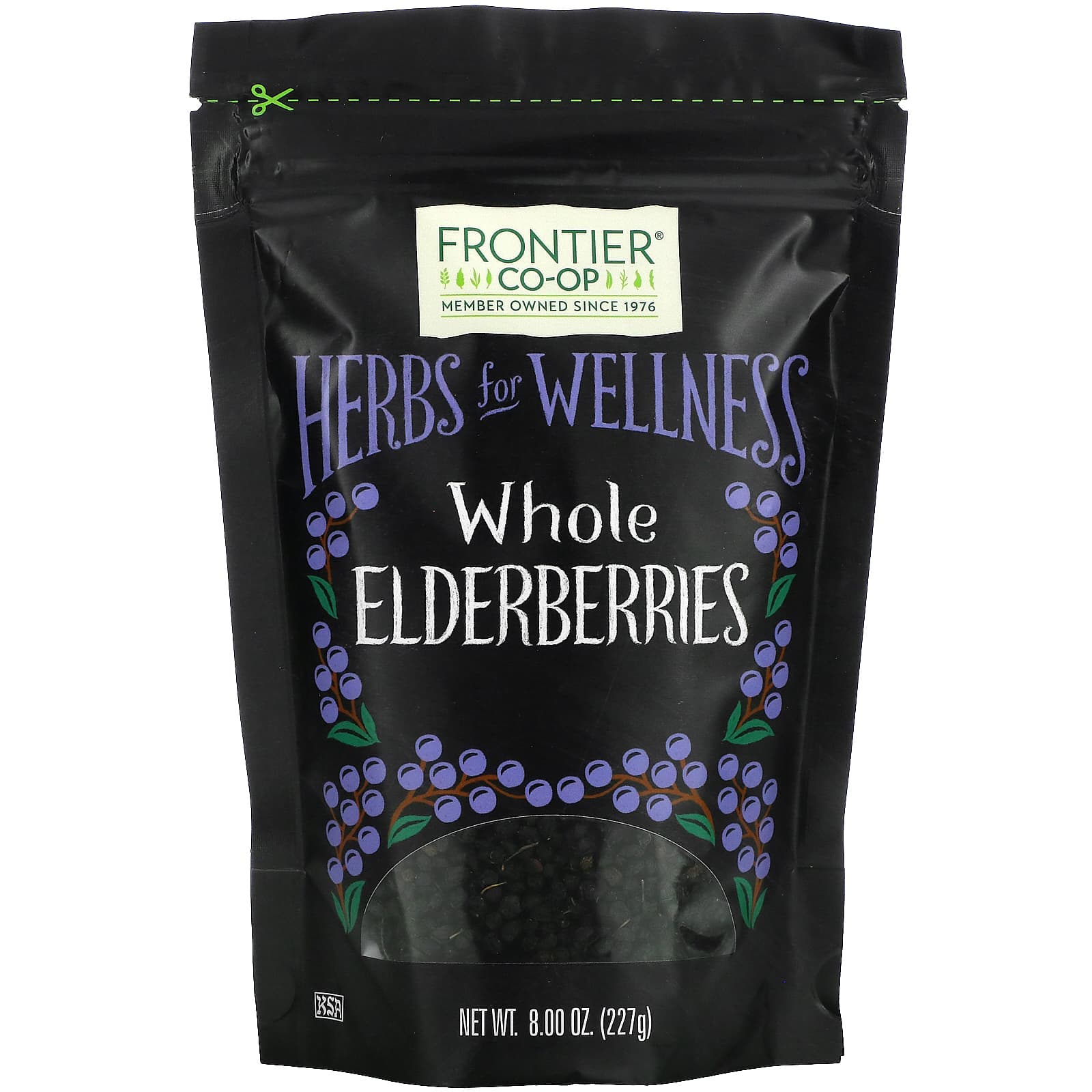 Frontier Co-op-Whole Elderberries-8 oz (227 g)