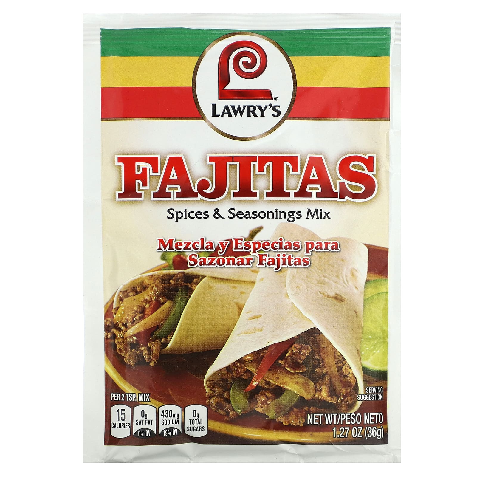 Lawry's-Fajitas-Spices & Seasonings Mix-1.27 oz (36 g)